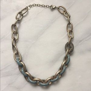 Ann Taylor Loft statement necklace in slate blue
